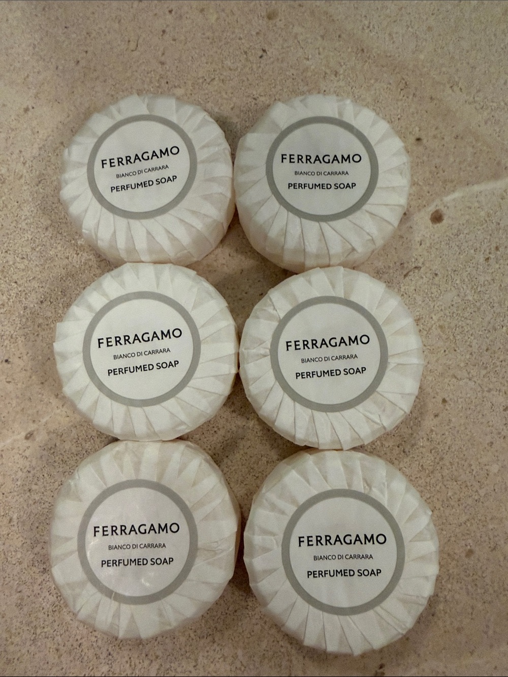 Ferragamo Bianco di Carrara Perfumed Soap - White (6 Pack)